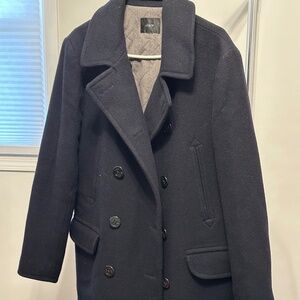 J Crew Insulated Wool Peacoat - Navy - Men's Medium